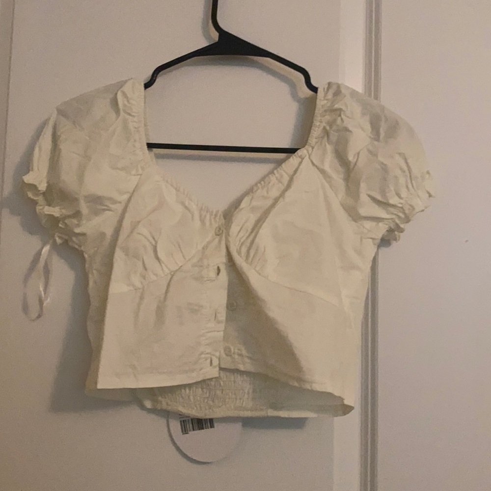 princess polly, white button up crop top